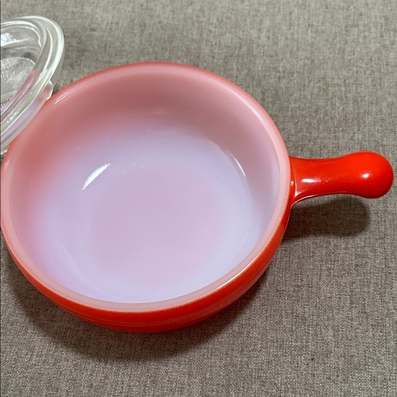 Vintage Glasbake Red Glass Dish with Lid - Picture 3 of 4